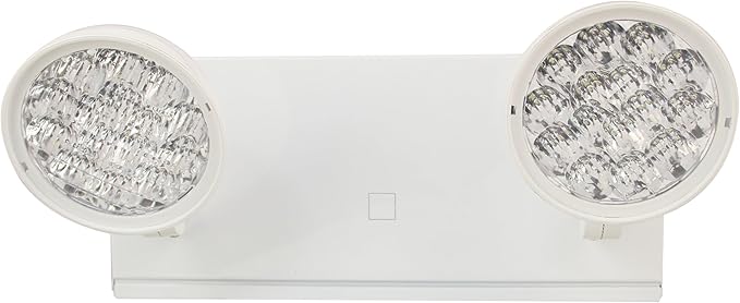 TANLUX New York City Approved Emergency Light Emergency Lights with Battery Backup White Steel Housing AC 120/277V Two Heads On Front Shell
