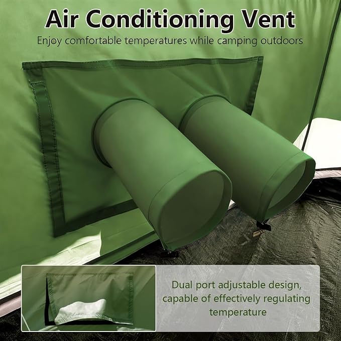 Bell Yurt Tent with Stove Jack Waterproof Luxury 4 Season Tent 420D Oxford Cloth Green Glamping Tents for Family Outdoor Camping Hunting Party All Year Living