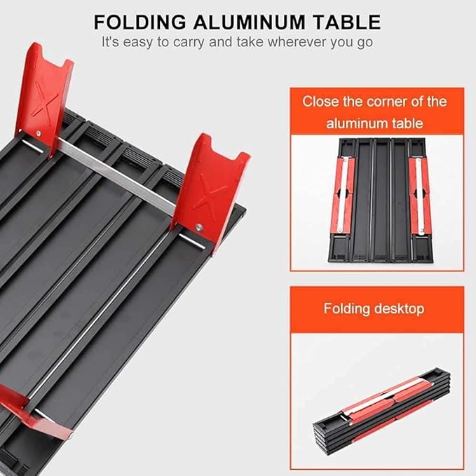 Mini Folding Camping TablePortable Folding TableAluminium Portable Folding Dining TableTent Camping TableEasy to Carryfor Camping Hiking Picnic Travel BBQBlack