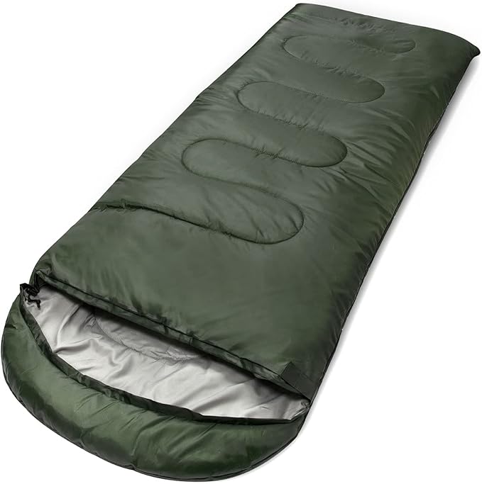Standard Sleeping Bags with Hoods for Adults 4 Seasons Warm or Cold Lightweight Indoor Outdoor Sleeping Bags for Backpacking Camping