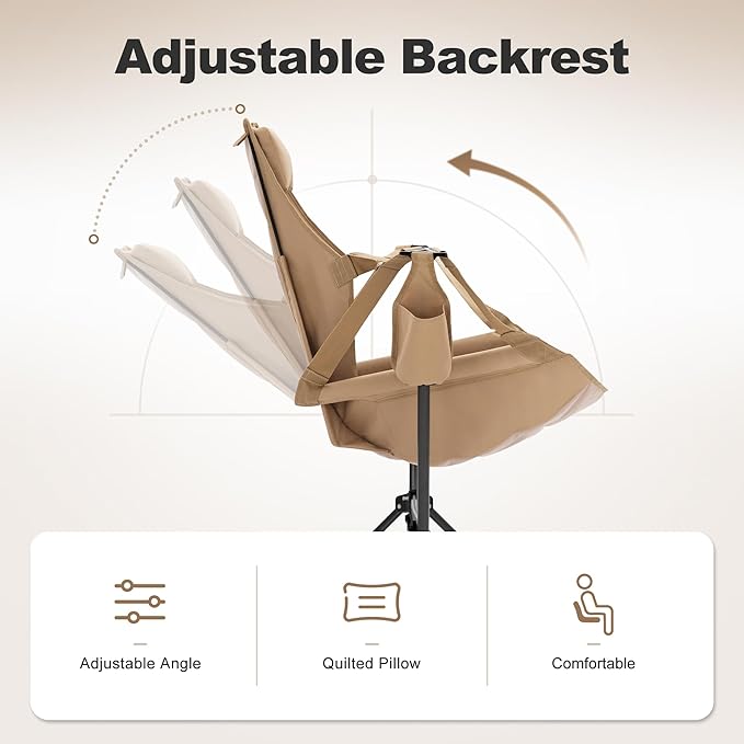 LET'S CAMP Hammock Camping Chair Lightweight Portable Outdoor Chair for Camping and Hiking Supports 300lbs Khaki