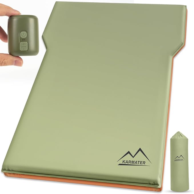 SUV Air Mattress Car Bed Camping Inflatable Car Camping Pad with Air Pump Ultrathick Memory Foam Camping Mattress 9.0 R-Value Insulated Sleeping Pad 2 Person Camp Mat for Hiking and Backpacking