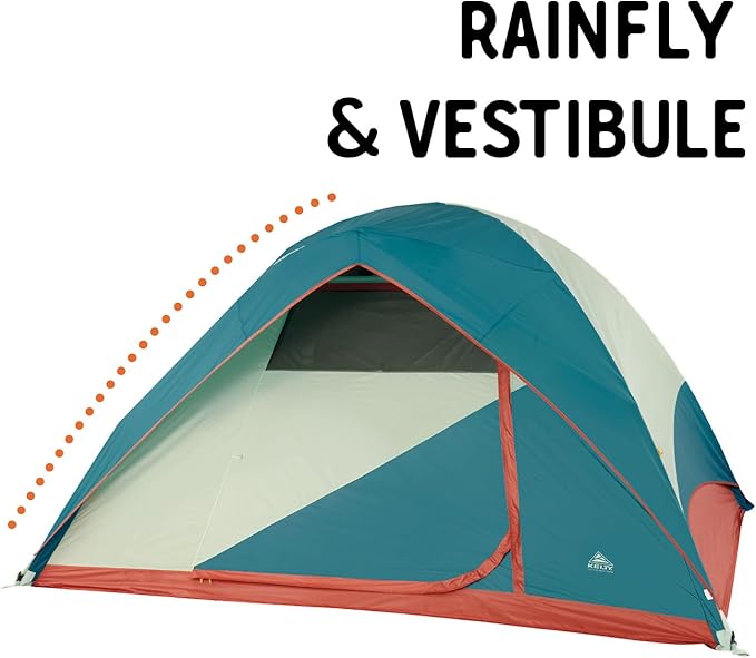 Kelty Discovery Basecamp Backpacking Tent 4 or 6 Person Camping Backpacking Shelter Large Capacity Fast Setup and Easy Tear Down Stuff Sack Included