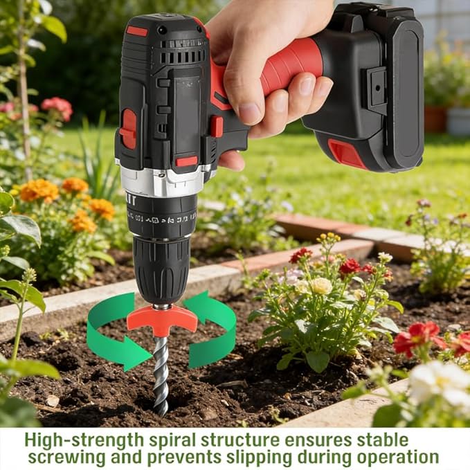 8 Screw in Tent Stakes 8-Inch M8 Carbon Steel Spiral Ground Anchors for Camping Tents Canopies and Tarps Hand or Drill Installation for Grass Gravel and Hard Soil (8PCwith Bag)
