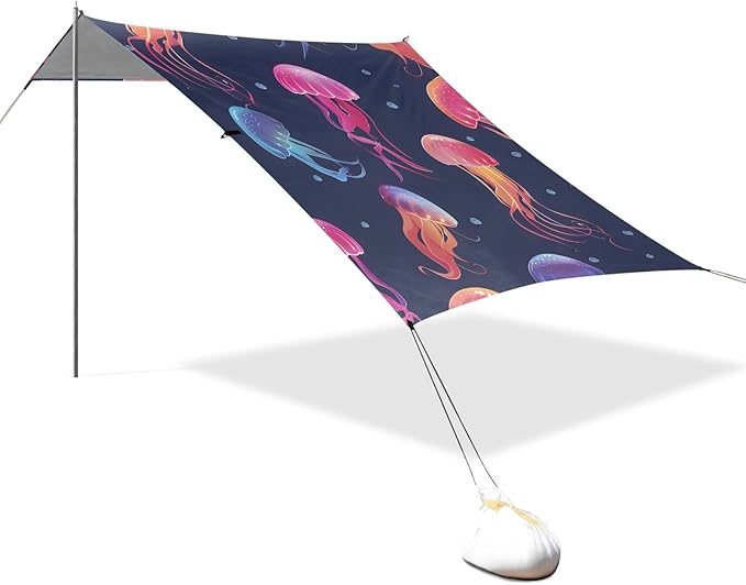 Jellyfish Camping Sun Shelter Beach Tent Portable Beach Sun Shade Outdoor Canopy for Camping Trips Fishing Picnic