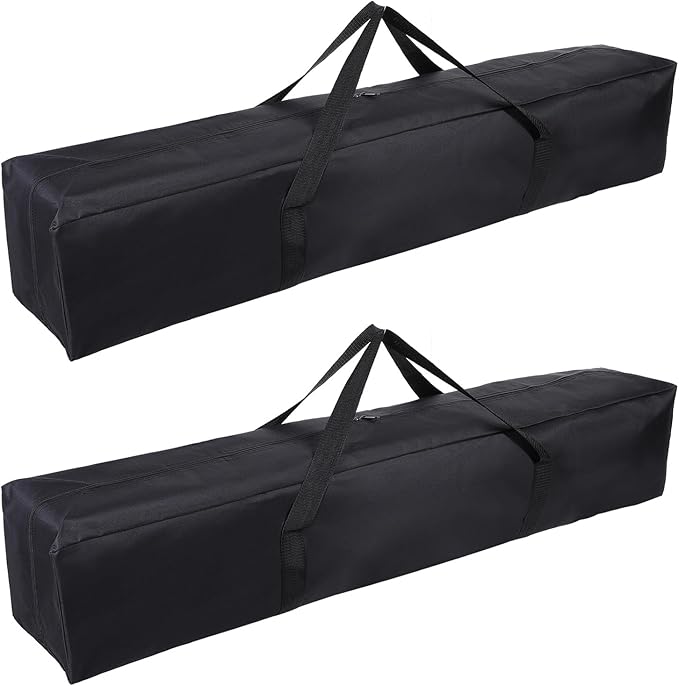 Camp Chair Replacement Bag Camping Folding Chair Storage Bag Large Zippered with Handle Strap 43 x 8 x 8 Inch Fit for Outdoor Travel Tent Storage (2 Pack Black)