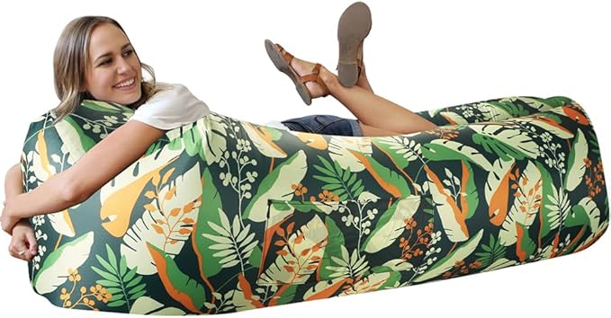 WEKAPO Inflatable Couch Air Lounger Chair - Camping &amp Beach Accessories Portable Blow up Sofa for Hiking Lawn Indoor/Outdoor Movies &amp Music Festivals. Lightweight and Easy to Set Up Air Ham