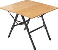 MOUNTAIN SUMMIT GEAR Foldable Bamboo Patio Table for Indoor/Outdoor Use (Made by Caddis Sports)