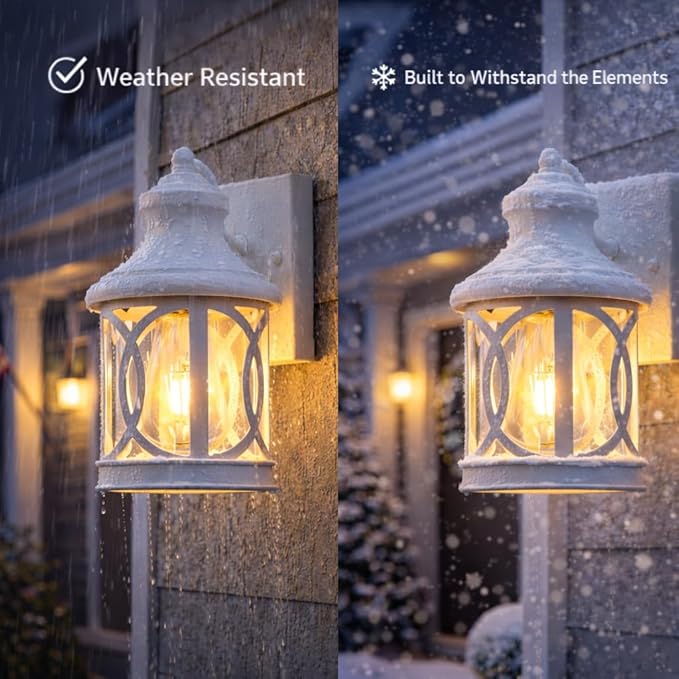 Outdoor Wall Lights with Dusk to Dawn Exterior Wall Lanterns Lighting Fixtures Porch Sconces Bronze Wall Mount Outdoor Lights with Photocell for Patio Yard Front Porch Garage 2-Pack