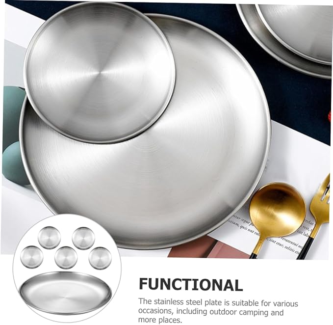 Ciieeo 6pcs Stainless for Boys and Girls Reusable Dishwasher Safe for Camping Outdoor Activities and Everyday Use