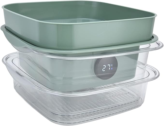 Jonlaki 4Pcs Set Multilayer Transparent Food Insulation Cover with Temperature Panel &amp