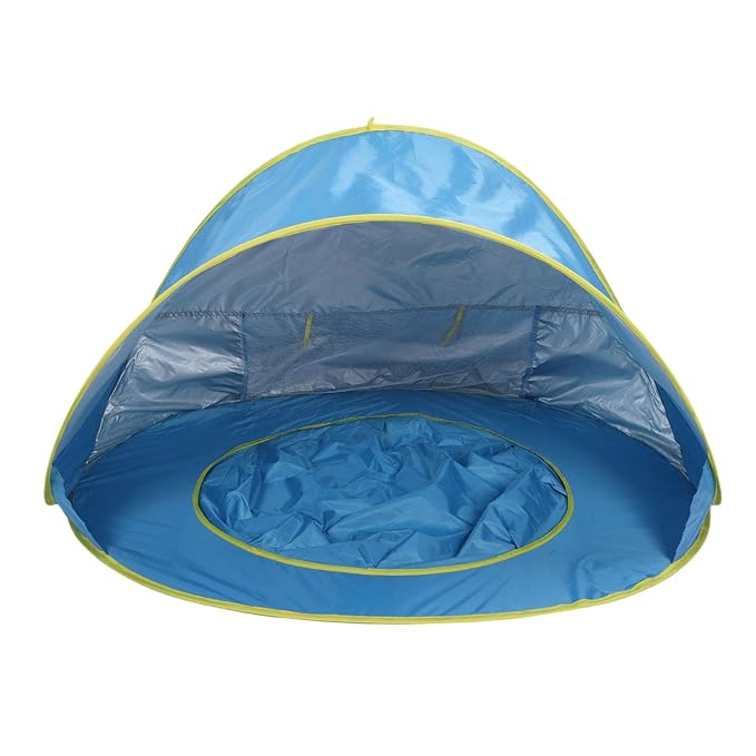 Baby Beach Tent Sun Shade Pop Up Tent with Pool for Outdoor Activities Lightweight and Portable (Blue)