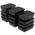 13 L Plastic Bus Tubs with Lids Food Service Bus Tub Box Black 12 Packs