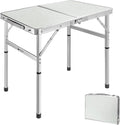VILLEY Folding Camping Table 2ft Small Portable Lightweight Outdoor Table with Aluminum Adjustable Legs for Travel Picnic Cooking Beach