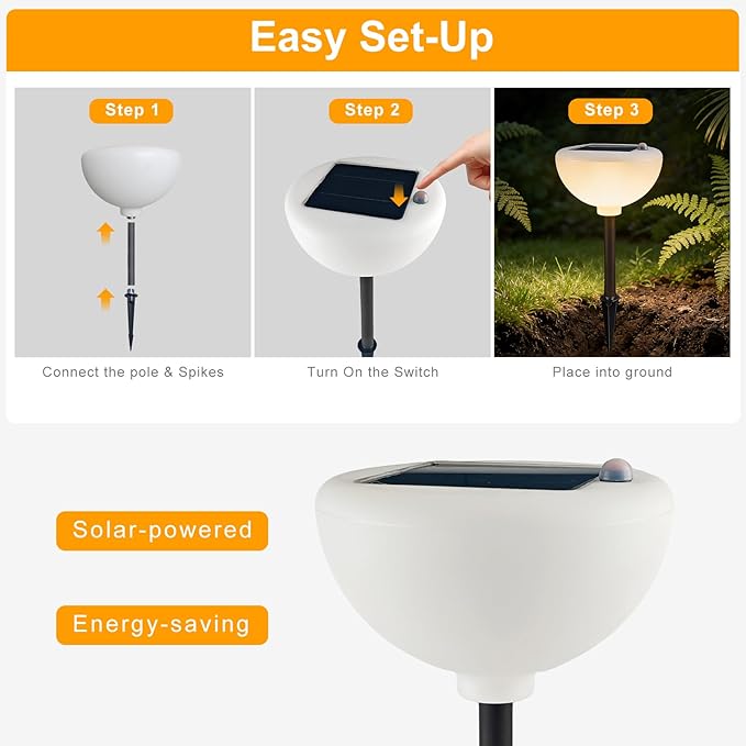 Lightdot Solar Pathway Lights Outdoor Bright Solar Powered Garden Lights Dusk to Dawn Auto On/Off IP65 Waterproof Decor Landscape Lighting for Yard/Lawn/Walkway/Driveway-2Pack