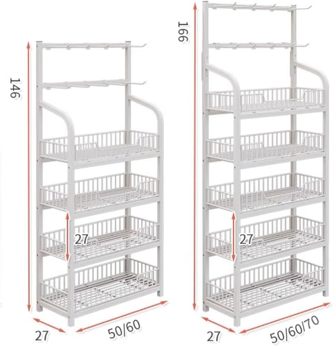 Retail Snack Display Stand Metal Supermarket Shelf Candy Storage Cart Rack Potato Chip Floor Organizer for Pantry Convenience Stores Concession White-4tier-50x27x146cm