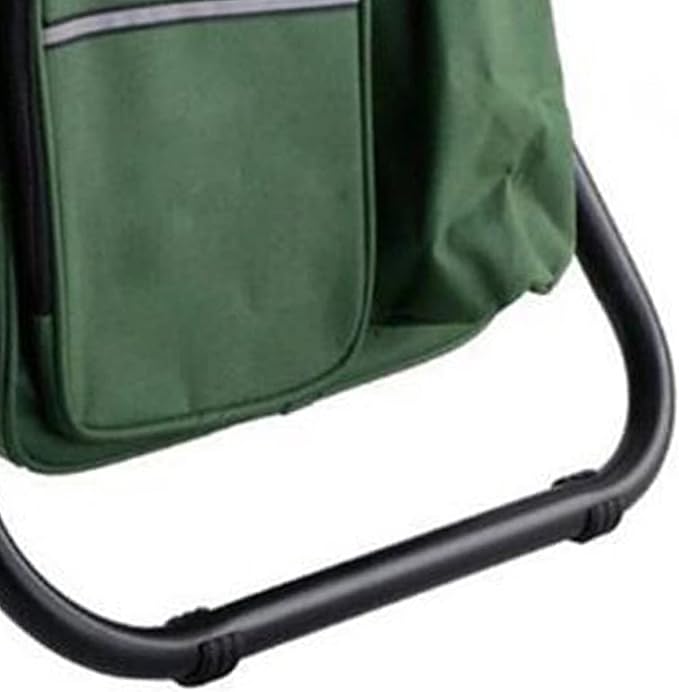 Folding Camping Chair Stool Backpack with Cooler Insulated Picnic Bag Backpack Cooler Chair Foldable Camping Fishing Stool for Travel Beach Hiking Picnic ﻿ (OD Green)