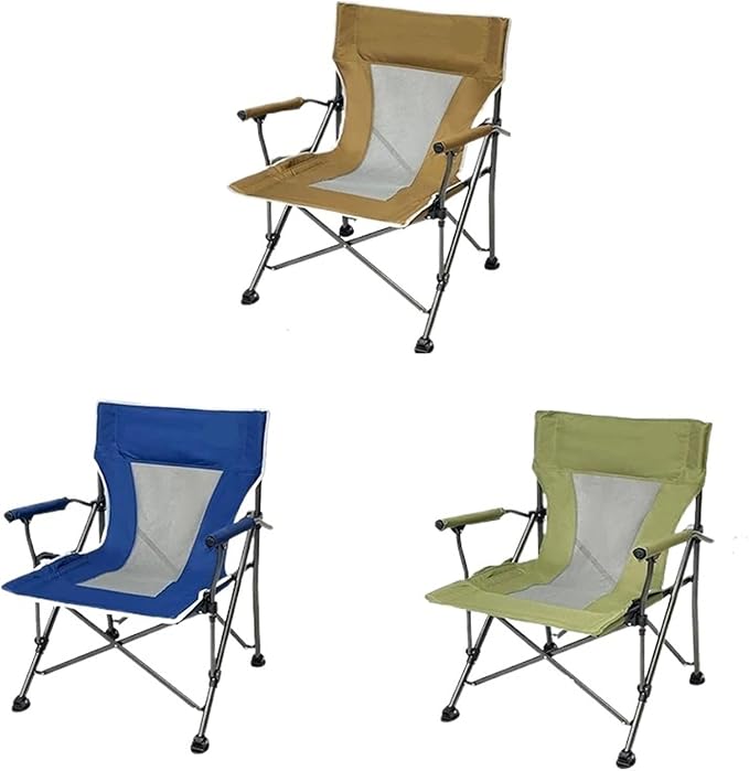 Oxford Cloth Folding Camping Chair Lightweight Stable for Outdoor Hiking Picnic Beach Leisure Use(Green)