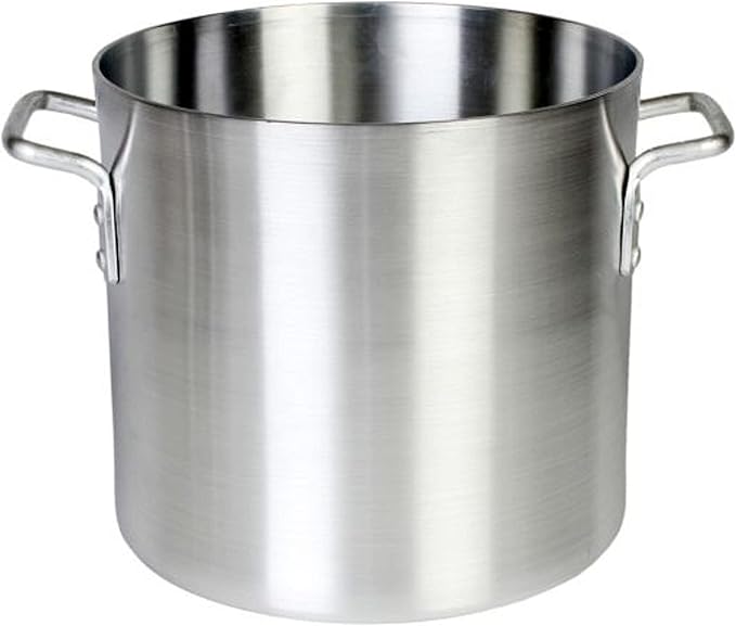 TrueCraftware- 12 qt. Aluminum Stock Pot with Riveted Handles 4mm Thickness- Multipurpose Pot Cookware Large Stockpot Stew For Cooking Simmering Soup Seafood Stock Home Kitchen Restaurant