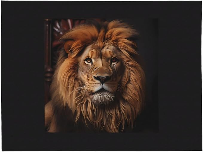 The Lion's Gaze Blanket.Super Soft Flannel Blanket 80x60 inches 100% Polyester for Warmth Perfect for beds Sofas and Camping.