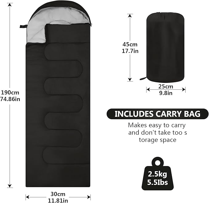 Sleeping Bags Lightweight Camping Sleeping Bag for Adults Kids Hiking Outdoor Travel Cold Weather &amp Warm