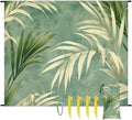 Waterproof Sandproof Beach Blanket 59''×68'' Plants Leaves Polyester Outdoor Picnic Blanket with 4 Stakes &amp Storage Bag for BeachCampingVacation Milk Green