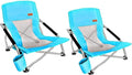 Nice C Low Beach Chair Beach Chairs for Adults 2 Pack Sling Folding Portable Concert Kids Boat Sand Chair with Cup Holder &amp Carry Bag (2 Pack of Blue)