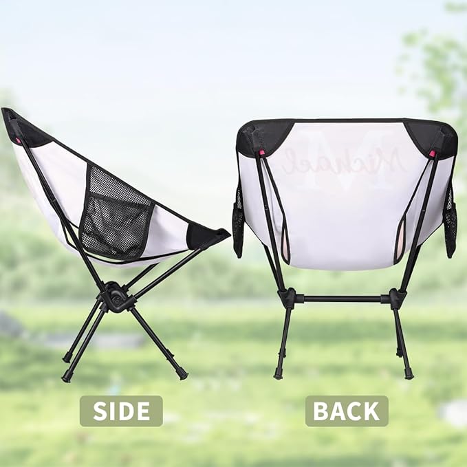 Custom Pink Portable Camping Chair Personalized Backpacking Chair with Name Lightweight Foldable Chairs for Hiking Beach