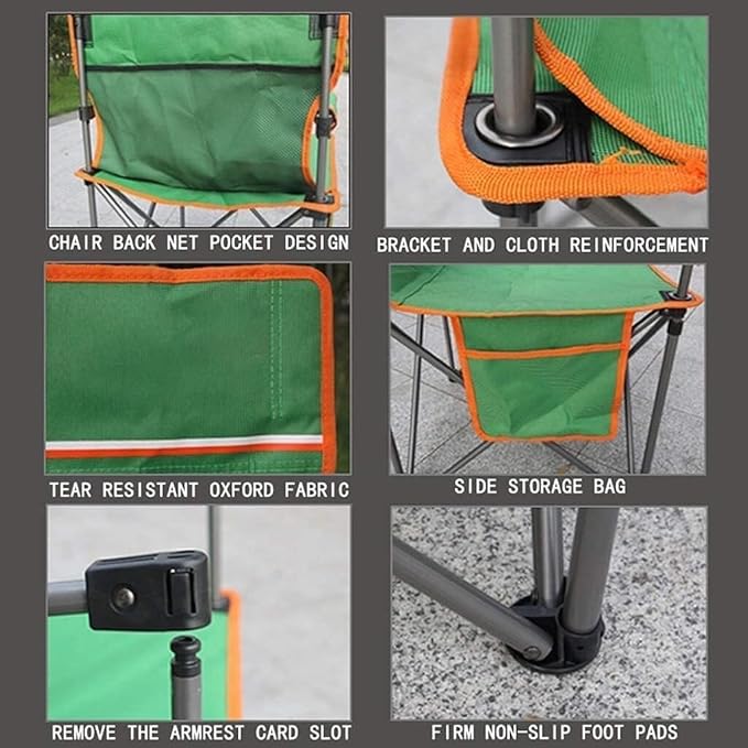 Outdoor Folding Chair - Ultralight Portable Camp Chair Beach Picnic BBQ Chair with Storage Bag Easy Fold for Camping Fishing &amp Outdoor Activities