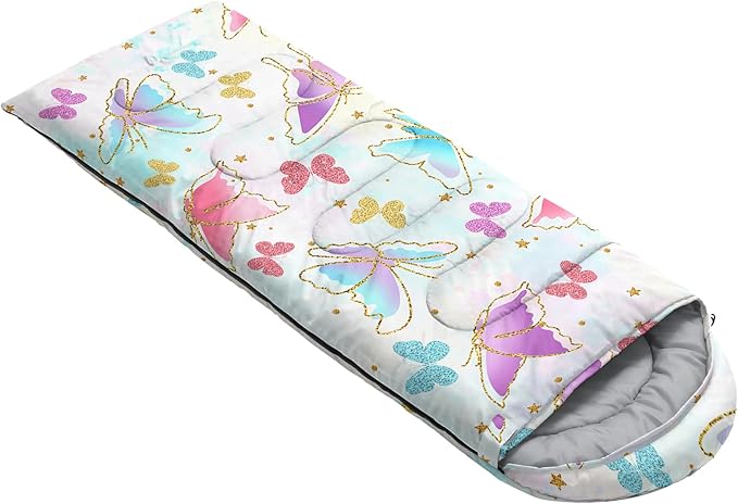 AILONEN Cute Frog Green Camping Sleeping BagLightweight &amp Waterproof3 Season Warm &amp Cool WeatherTravel Portable Compression with Compact Carrying Bag for Kids Girls Adults