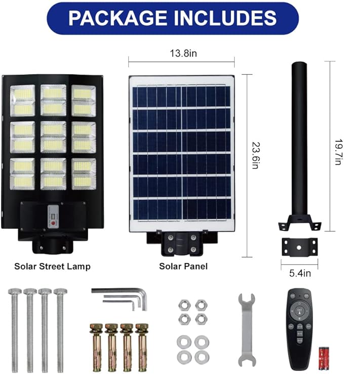 TINSUM Solar Lights Outdoor Motion Sensor4200W Dusk to Dawn Solar Street Lights Super Bright 7000K Flood Lights IP66 Waterproof Solar Powered for Parking Lot Street Yard