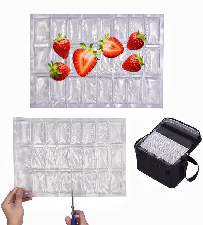 SprotEmblema 2 PCS Flexible Ice Mat for Food Cooling - Leakproof Gel Ice Sheet Cuttable &amp Foldable Cooler Pad for Lunch Box Beach BBQ Parties &amp Travel