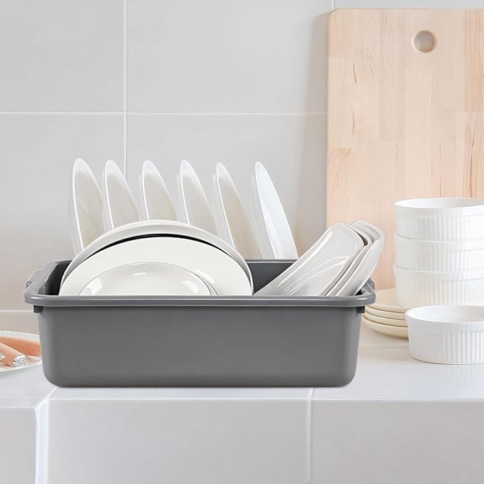 5-Pack 8 L Commercial Bus Box Tub Small Dish Bus Tubs Grey