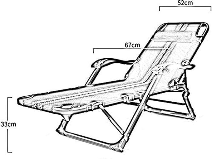 FWZJ Leisure Folding Bed Lounge Chair Office Nap Lunch Break Bed Simple Single Escort Bed Outdoor Portable Folding Deck Chair Zero Gravity Chair Chair Balcony Beach Sun Lounge