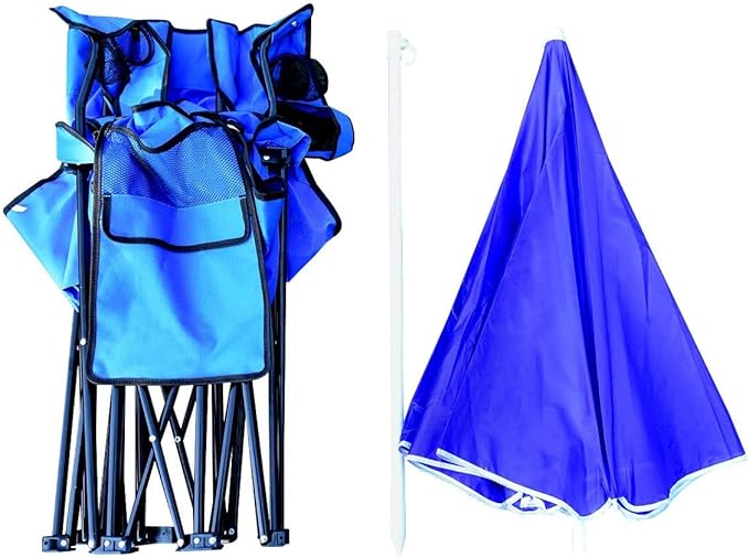 ReunionG Double Portable Camping Chairs Blue 60D x 20.5W x 35H Inch