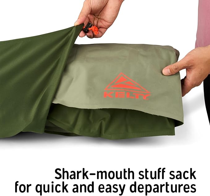 Kelty Kush Queen Air Bed W/Battery-Powered Pump PVC-Free Queen Air Mattress Comfy and Plush 6-inch Pad Carry Bag Included - Indoor/Outdoor Camping Air Bed