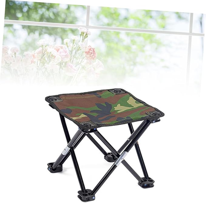 Happyyami Camouflage Folding Stool Portable Fishing Chair Sturdy Outdoor Gear Camping Seat Large Size