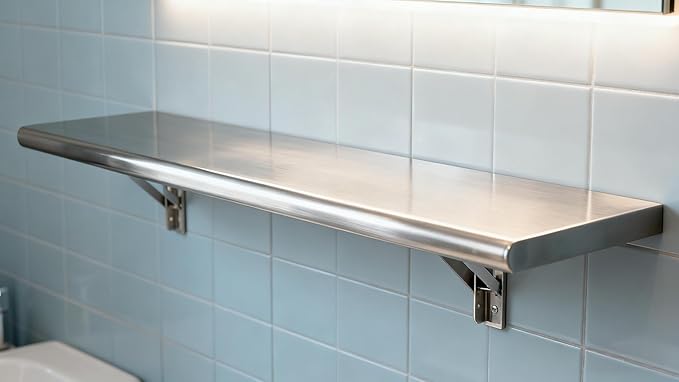 Concession Shelf 36L x 12W22 gauge ASTM 304 Stainless Steel Folding Serving Food Shelf Wall Mount Shelving  Stainless Steel Shelf For Food Truck grill areaBBQ working table Restaurant .NSF