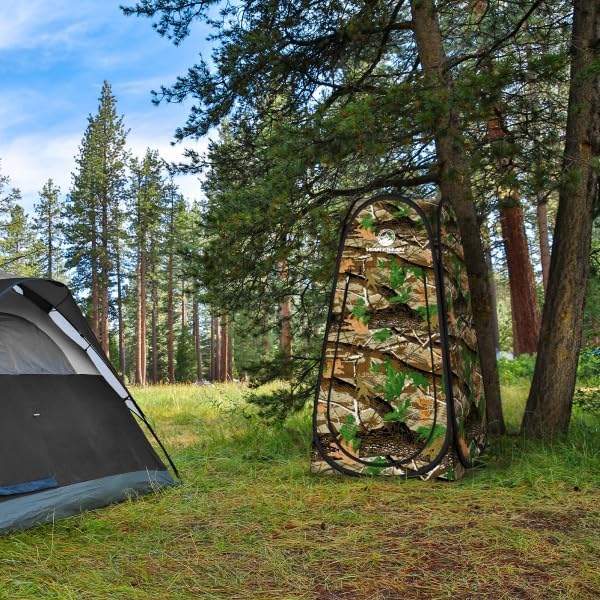 Wakeman Pop Up Changing Tent 3.3 x 3.3 x 6.2ft Camping Shower Tent for Portable Toilet Stall or Dressing Room with Carry Bag for Camping Beach or Tailgate Polyester