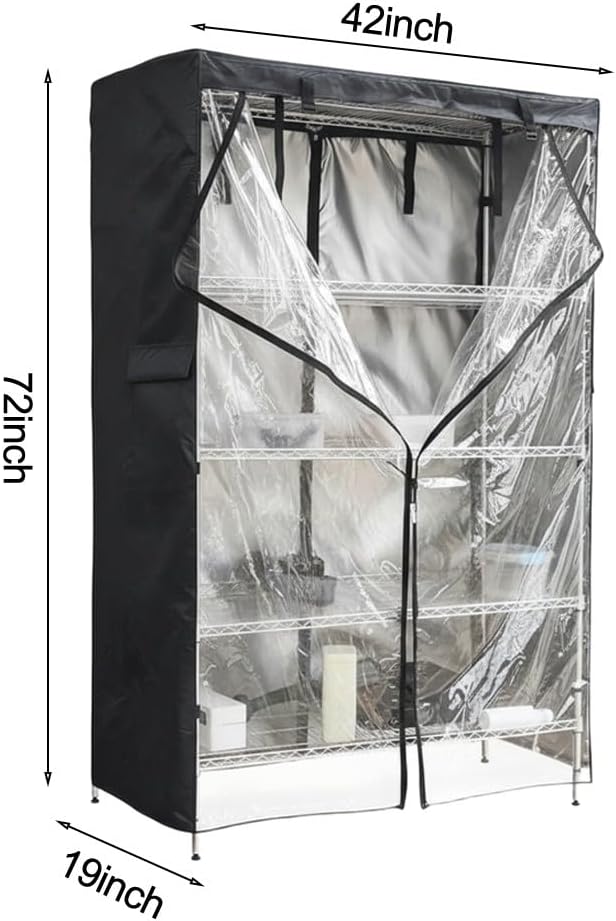 Waterproof 420D Oxford Fabric Cover for Outdoor Storage Enclosures Resists Wear and Protects Against Environmental Factors (42x19x72inch)