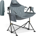 Timber Ridge Hammock Camping Chair with Adjustable Backrest Heavy Duty Folding Hammock Chair Supports 300lbs Portable Hammock Chair for Camping Travelling and Patio Grey