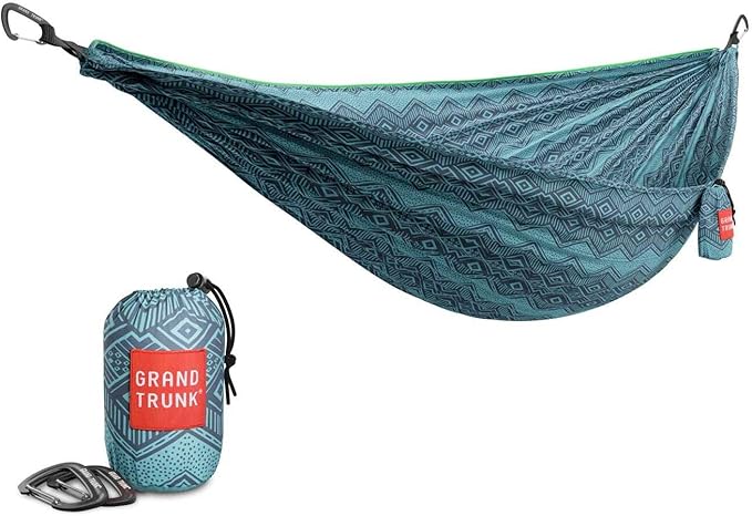 Grand Trunk TrunkTech Double Hammock | Ultra-Strong &amp Lightweight | 11 ft Hammock with Ripstop Nylon | 500 lb Capacity | Fast-Drying &amp Weather-Resistant | Bluu Nile