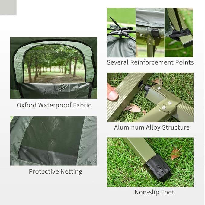 Portable Camping Cot for AdultsFolding Cot for Sleeping with Mattress Elevated Tent and Sleeping Bag Multifunctional Outdoor Tent Cot Bed 1 Person