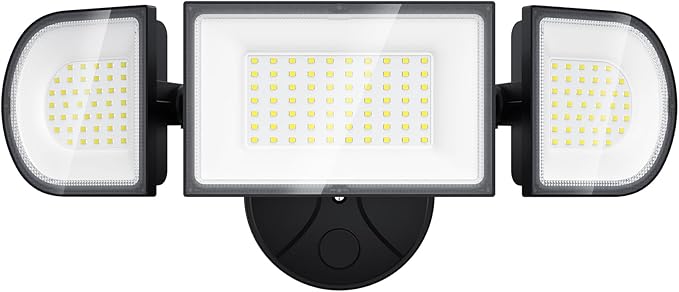 iMaihom 100W Flood Lights Outdoor 9000LM Ultra Bright LED Flood Light Outdoor 3 Adjustable Heads Security Lights IP65 Waterproof Outside Flood Light 6500K Floodlight for Yard Garage Court (Black)