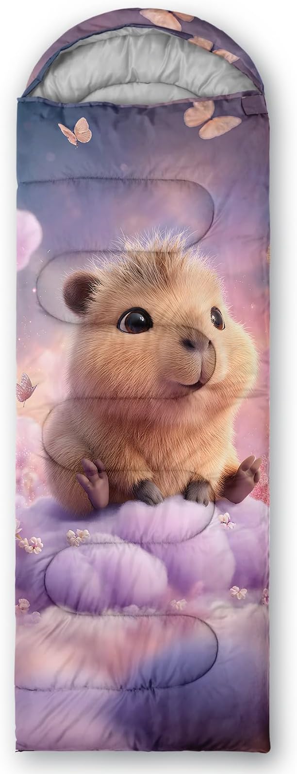AILONEN Kawaii Panda Sleeping BagsLightweight &amp Waterproof3 Season Warm &amp Cool WeatherDreamy Purple Flower Animal Themed Sleeping Bags for BoysGirlsKidsAdults TravellingOutdoors