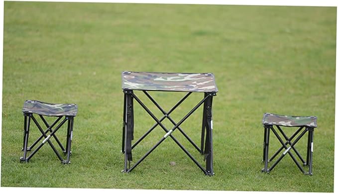 Large Camouflage Folding Stool Portable Fishing Chair Recreational Gear Sturdy Camping Seat Compact