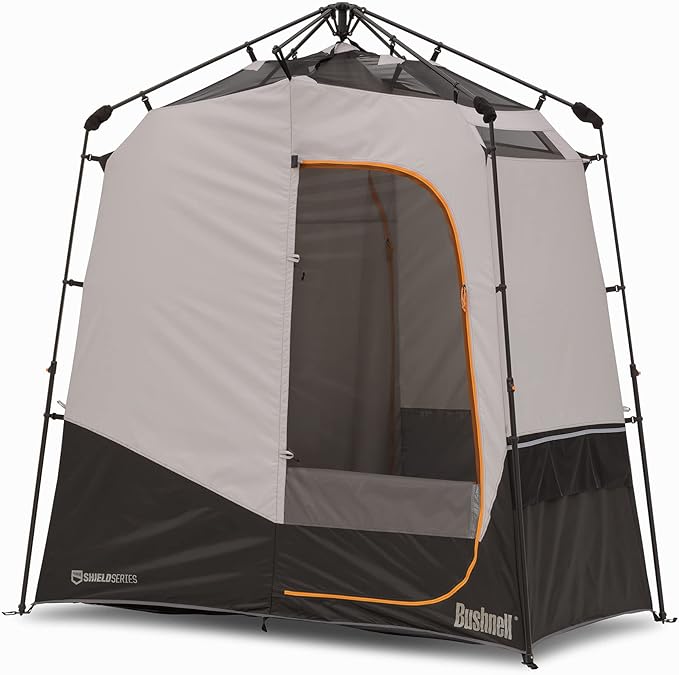 Bushnell Shower Tent with Instant Setup Technology | Shield Series 2 Room Shower Tent for Family Camping Hunting Hiking | Solar Water Reservoir Included