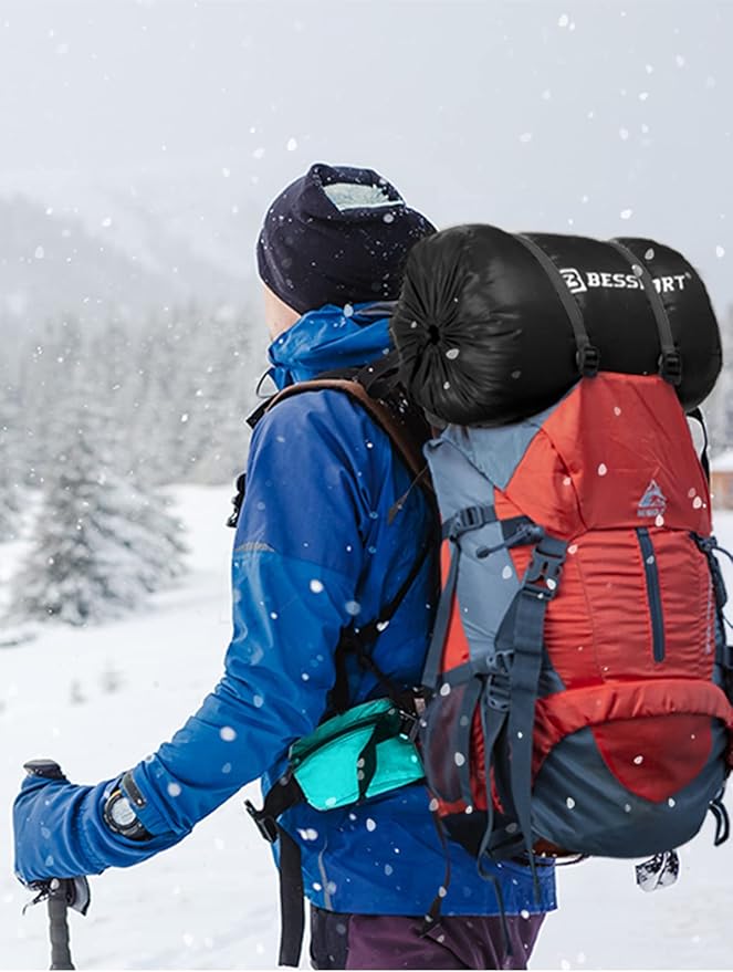 Bessport Mummy Sleeping Bag | 15-45 ℉ Extreme 3-4 Season Sleeping Bag for Adults Cold Weather– Warm and Washable for Hiking Traveling &amp Outdoor Activities