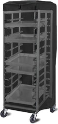 Pan Rack Cover – 420D Silver Coated Oxford Cloth 59x72x163cm | Zippered Single Door Bread Cake Storage Rack Protector | Waterproof Dustproof Cover For Bakery Kitchen Catering Equipment