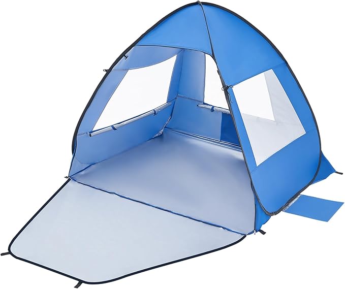 VEVOR Beach Tent Sun Shelter for 2 Person UPF 50+ Protection Portable Sun Shade Beach with Carrying Bag &amp Sand Pockets Lightweight and Easy Setup Beach Umbrella for Camping Fishing Outdoor Picn